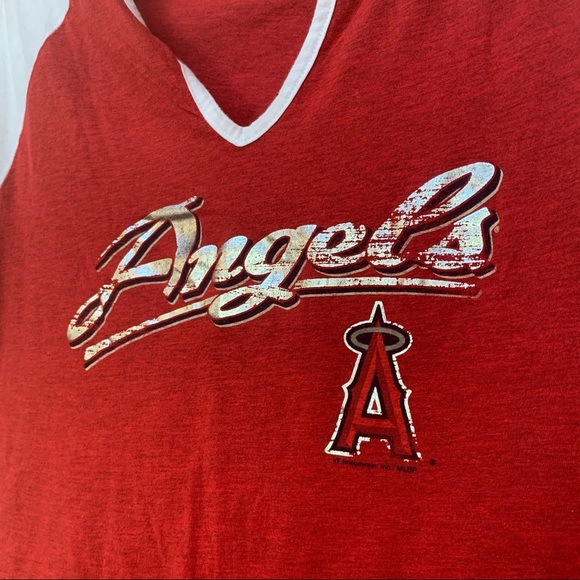 ✅ Genuine Merchandise Red ANGELS Baseball Shirt - Picture 3 of 8